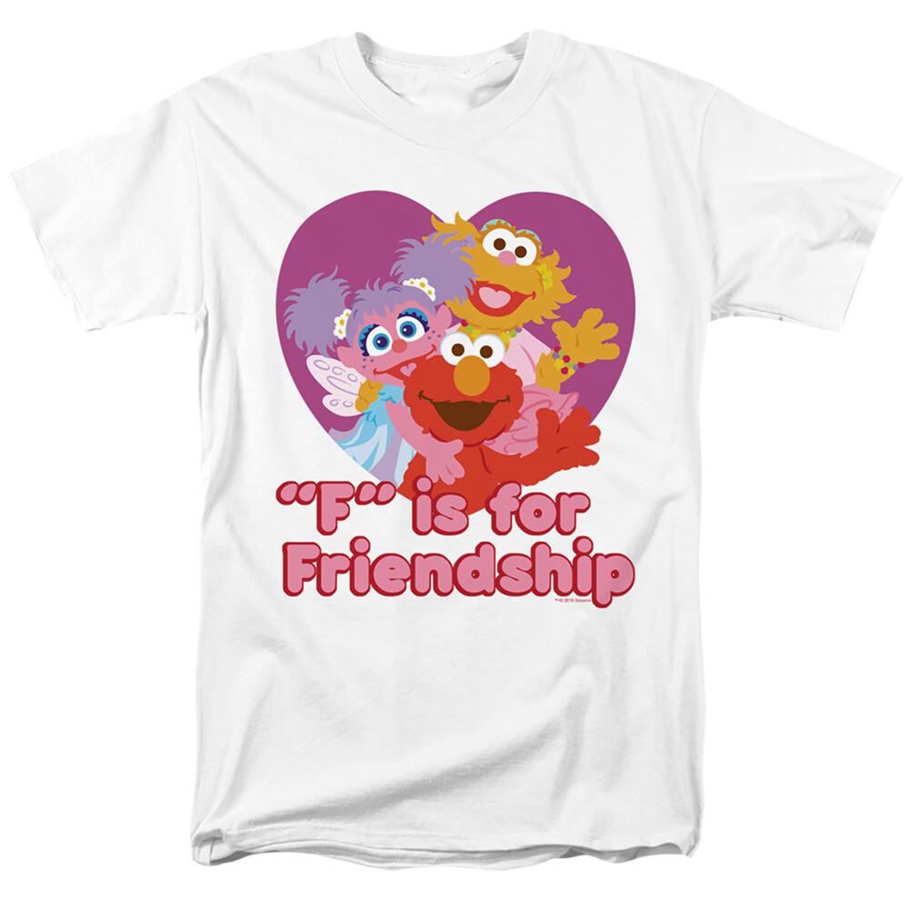 Sesame Street Friendship T Shirt Mens Licensed Classic TV Elmo Zoe Abby White XL