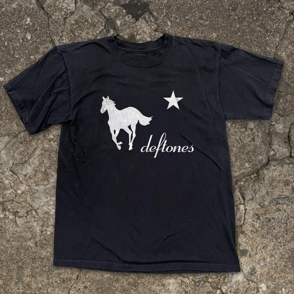 Deftones Логотип Пони Унисекс Черная Футболка Размер S-5XL Унисекс Футболка S