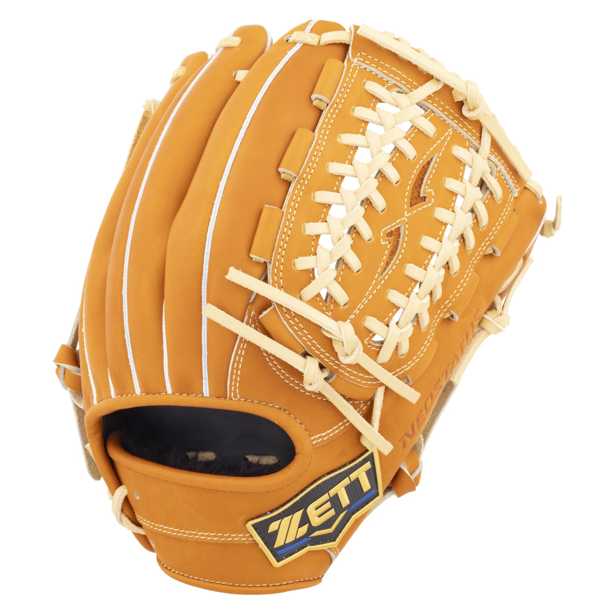 ZETT Neo Status Soft Baseball Gold Brown x Pastel Size 4 All-Around Glove, Right-Handed Throw, Brown, (BRG312650)