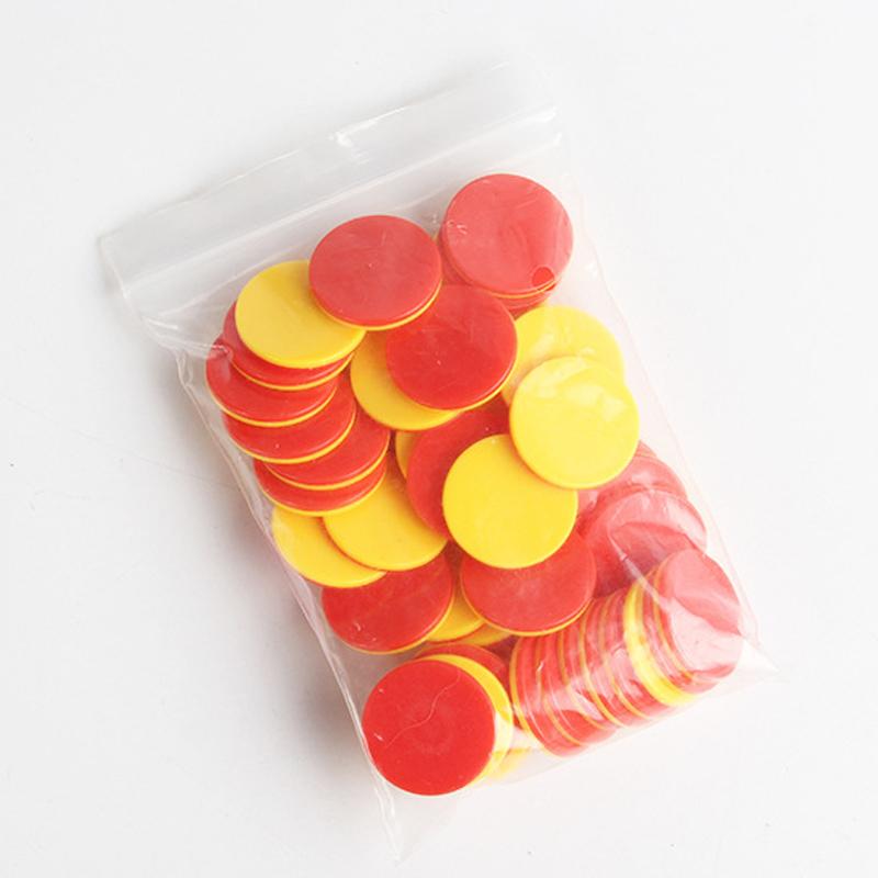 50 DB Műanyag Két Színű Számoló Zseton Méret 25MM Számoló Zsetonok Oktatási Játékok Gyerekeknek Fiúk Lányok Matematika Tantermi Kellékek