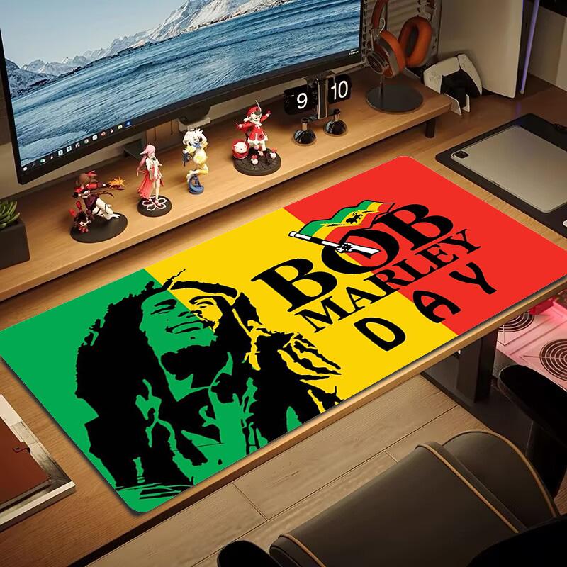 Bob Marley Poster Farbe Mauspads Großes Gaming Tischkissen Rutschfestes Laptop Tablet Großes Mauspads XXL Matte Mini PC Spielmatte Mit Verriegeltem Rand