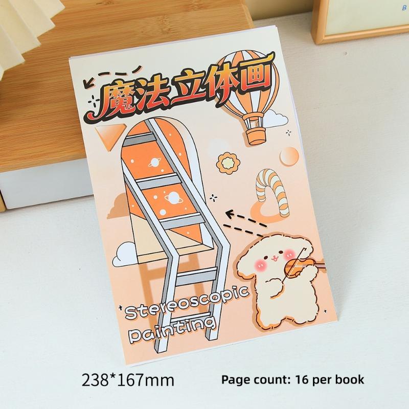 Magic 3D Stereo Art Sketch Pad 1/3Pcs Fun Educational Doodle Sketchbook for Kids Interactive Parent-Child Art Activity Time