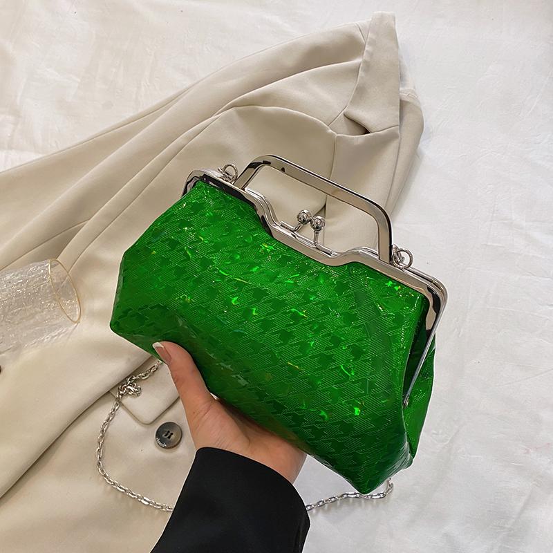 Luxury Designer Chain Glitter Evening Bag Party Bag for Women   Feminine Fashion Wedding Plutonium Leather Clutch Ceremony