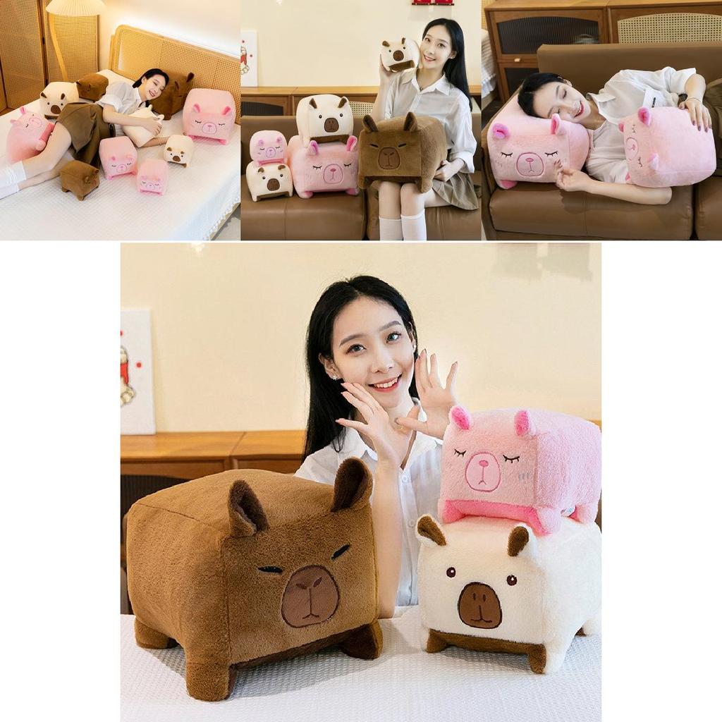 Soft Adorable Capybara Plush Toy In Brown Pink Beige Perfect For Cuddling