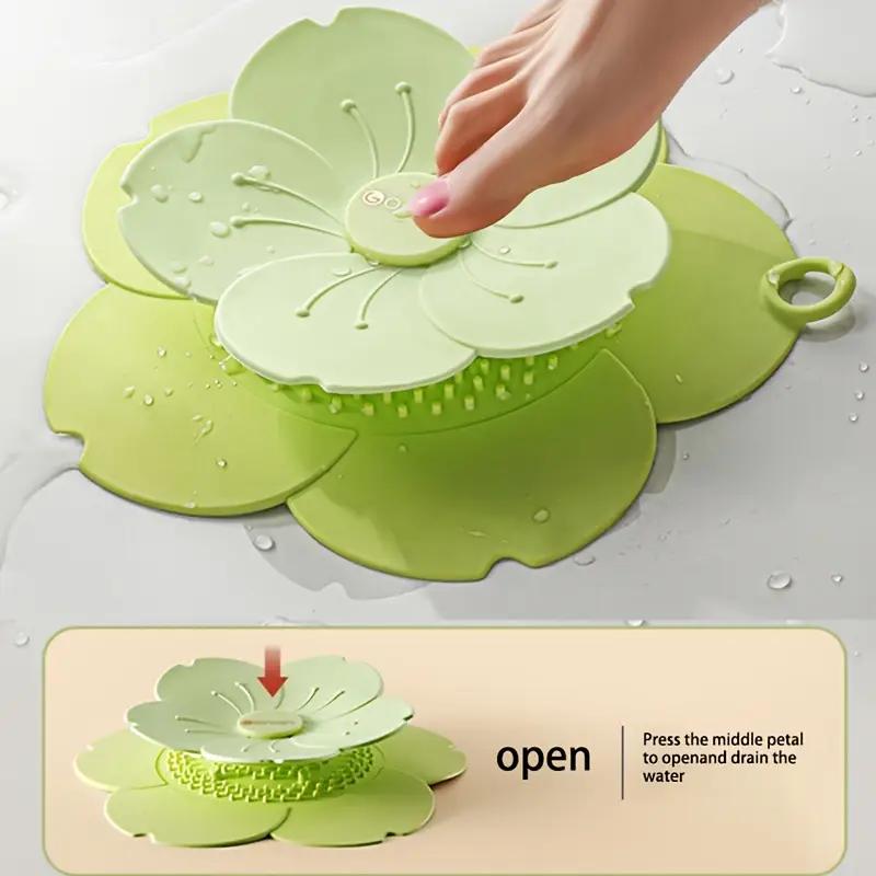 1PCS Sakura Shape Push-type Water Drain Floor Drain Anti-insect Sealing Cover Silicone Pad Sewer Plug Anti-odor Bathroom Kitchen Sink Deodorizer