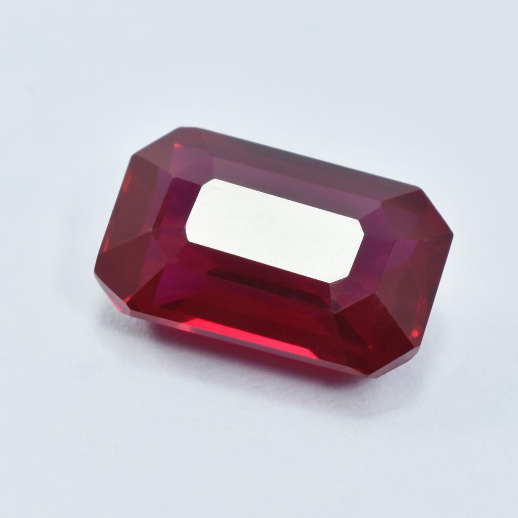 Natural Red Ruby Loose Gemstone Flawless 16.00 ct Unique Emerald Cut for Jewelry Making and Crafts