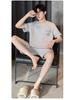 Men's Plus Size Cotton Short Sleeve Pajama Set - Summer Casual