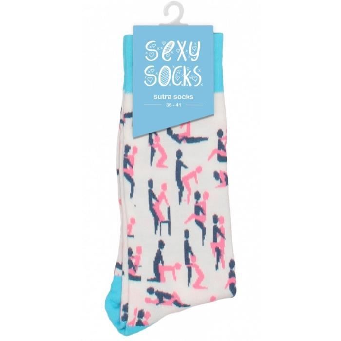 Chaussettes sexy socks motifs kama-sutra - t 42-46 - mixte / adulte multicolore