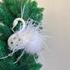 Weißer Schwan Feder Weihnachtsbaumschmuck Anhänger Romantisches Zuhause Weihnachtsspielzeug Kunststoffkugeln Weihnachtsfeier Geschenk Neujahr 2024