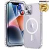 Coque De Téléphone - WENZYLIQUOX - iPhone 14 (6,1") - MagSafe - Verre Trempé - Bumper TPU Antichoc