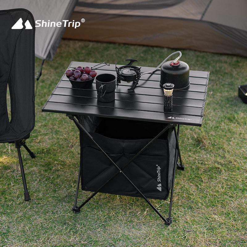 Compact Aluminum Folding Camping Table - Lightweight & Easy to Store for Outdoor Barbecue, Picnic, or Fishing.