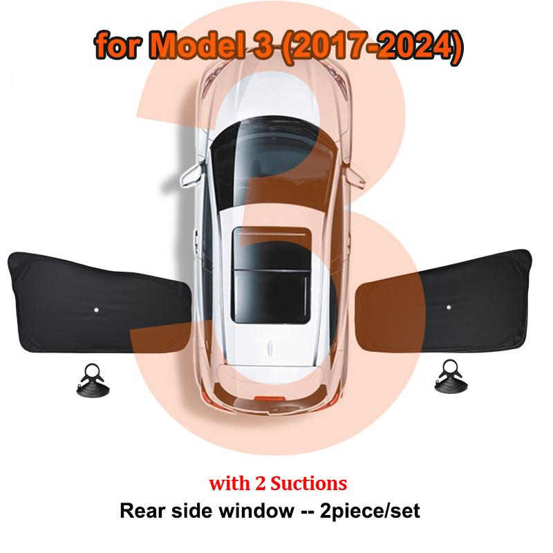 For Tesla Model Y 2025 Sun Roof Shade Model 3 Highland 2024 Glass Roof Sunshade Front Rear Window Windshield Privacy Cover Kids