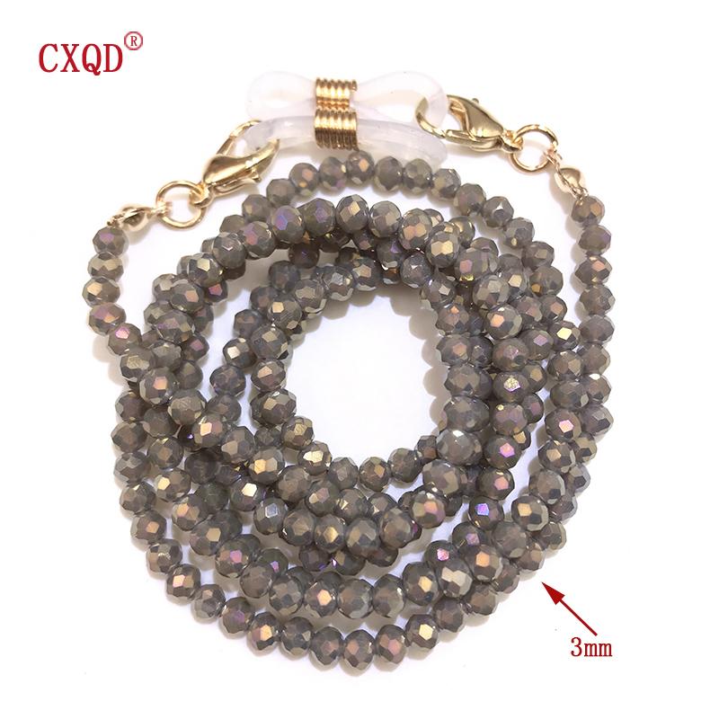 Handgefertigte Mode 3mm Galvanisierte Lesebrillen Kette Perlen Lanyard Damen Sonnenbrillen Schnüre Brillen Masken Halter Geschenk
