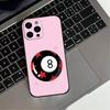 8 Ball Aesthetic Pink  Phone Case For iPhone 17,16,15,14,13,12,11 Plus,Pro Max,XS,Soft Silicone Black Cover
