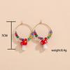 Cartoon Sweet and Cute Colorful Rice Ball Mushroom Pendant Geometric Circle Earrings Women's Jewelry Gift Clothing Accessories