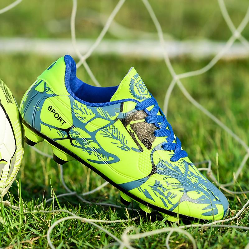 Children's football shoes boys low-top leather spikes broken nails boys children adolescents adult training sports shoes