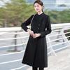 Casaya Women's Chinese Style Mid-Length Wool Blend Work Coat
