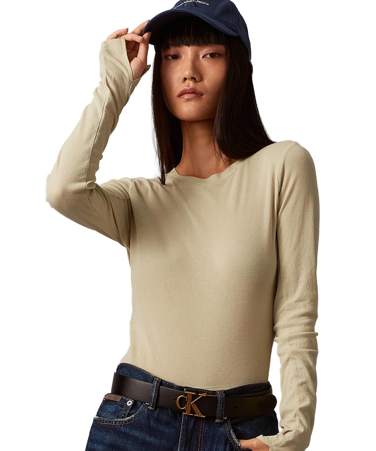 

Sheer Long Sleeve Top J224335 S PALEKHAKIRAE [Calvin Klein] [Official Brand]