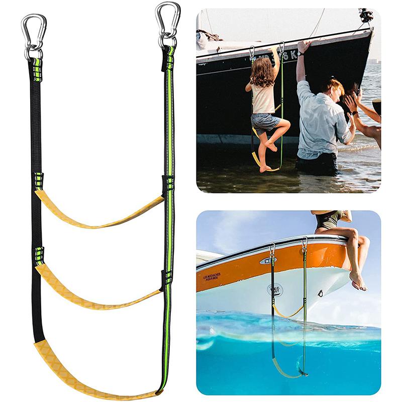 For Iatable Boat Kayak Motorboat Canoeing Auxiliary Ladder Safe Reliable Rubber Boat Pure Nylon Belt Ladder Rope Ladder