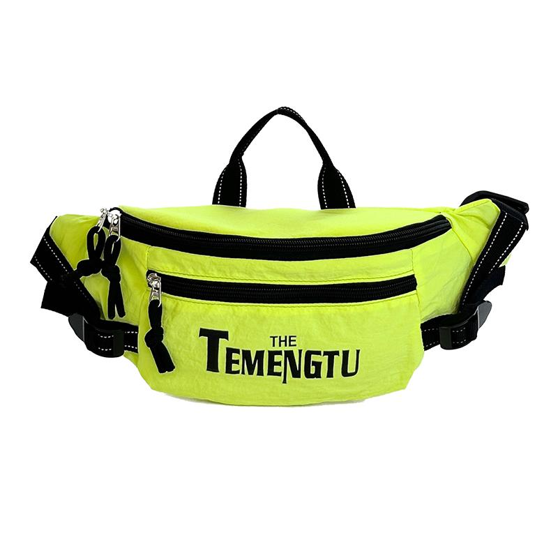 Men's Letter Print Chest Bag Women's Waist Bag Student Sports Crossbody Mobile Phone Bag