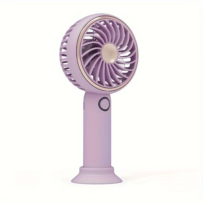 Small Fan Handheld Portable Fan with LED Light USB Rechargeable, Long-lasting Battery Life, Silent Suitable for Office Desktop