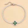 Four Leaf Clover Bracelet for Women Minimalist Luxury Micro Zircon Geometric Design  Jewelry