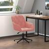 Vidaxl Swivel Office Chair, Pink, Upholstered with Velvet