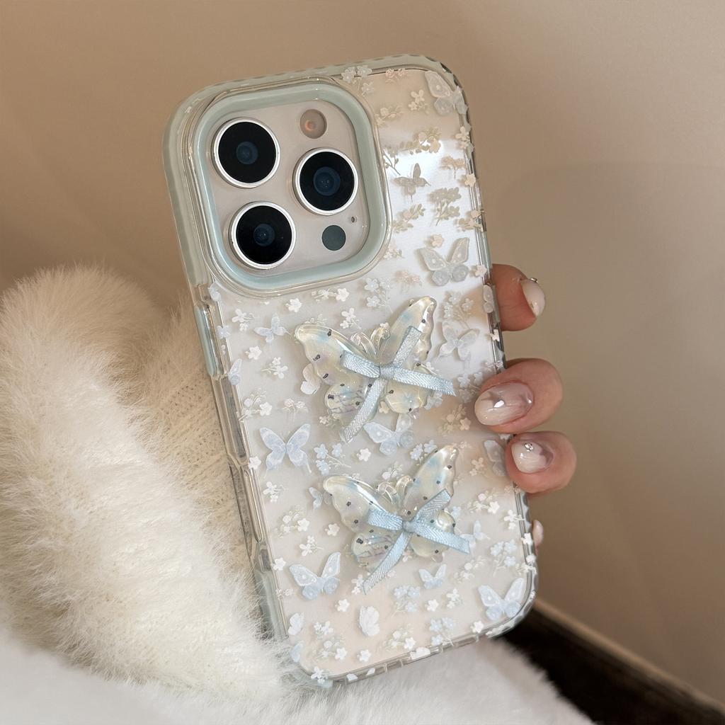 Beautiful Floral Butterfly for IPhone 17 for Apple 15 Promax Phone Case 16 Small Fresh 13 Three-dimensional 11 Soft