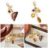 Elegant Coffee and Bread Coin Purse Charm Fashionable Keychain Accessory Stylish Bag Pendant Travel Friendly Keyring