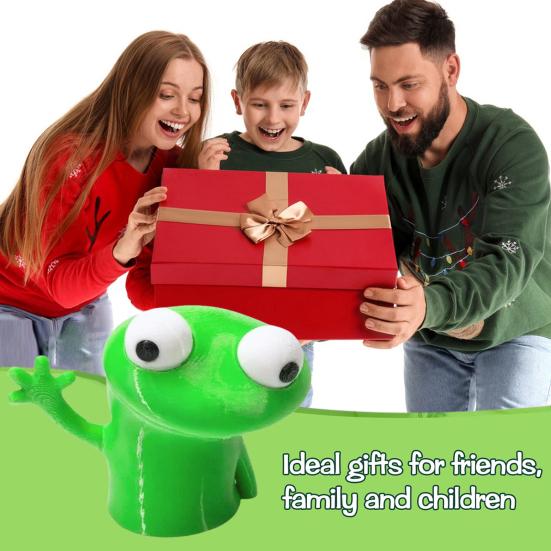 3D Printed Lizard Ornament Funny Lizard Meme Figurine Desktop Green Lizard Fidget Toy for Home Office Decor Festival Gift