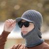 Hat Men's Winter Outdoor Knitted Wool Hat Men's Warm Ear Protection Plus Velvet Thickened Winter Cycling Wool Hat