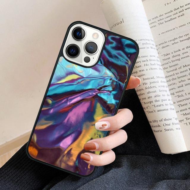 

PASTEL METALLIC HOLOGRAPHIC Phone Case Back Cover for iPhone 17 Air 16 15 14 13 11 12 Pro Max Plus Fundas Coque iPhone 13