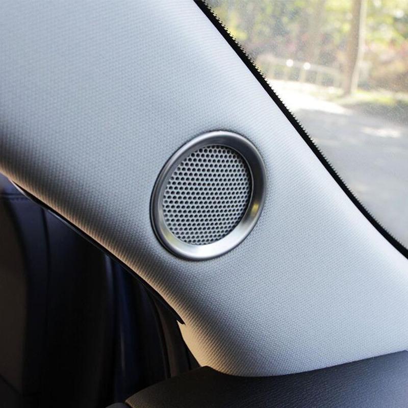 For Mazda CX-5 CX5 2nd Gen 2017 2018 Car ide Column Door Audio Speak Sound Cover Ring Circle Trim 2PCs