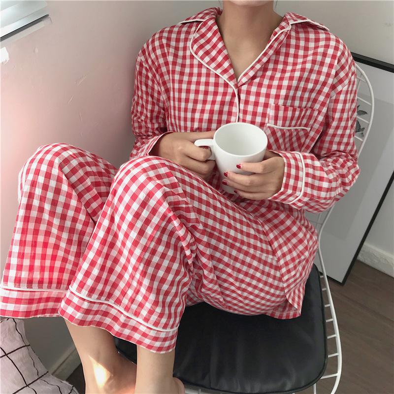 Korean Style Women's Long Sleeve Cardigan and Pajama Set for Spring, Autumn, and Winter Home Wear