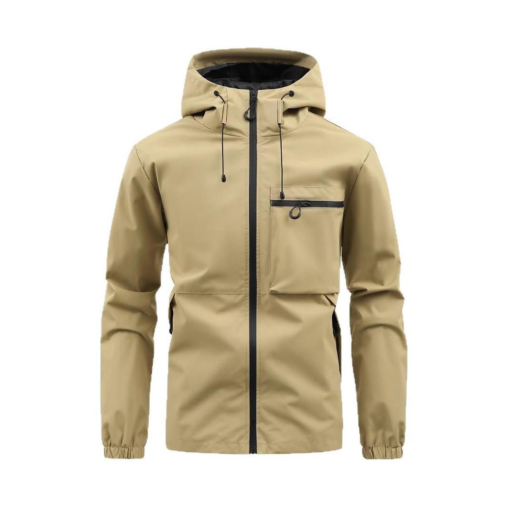 Coupe-vent imperméable à capuche pour homme: Veste décontractée polyvalente printemps/automne