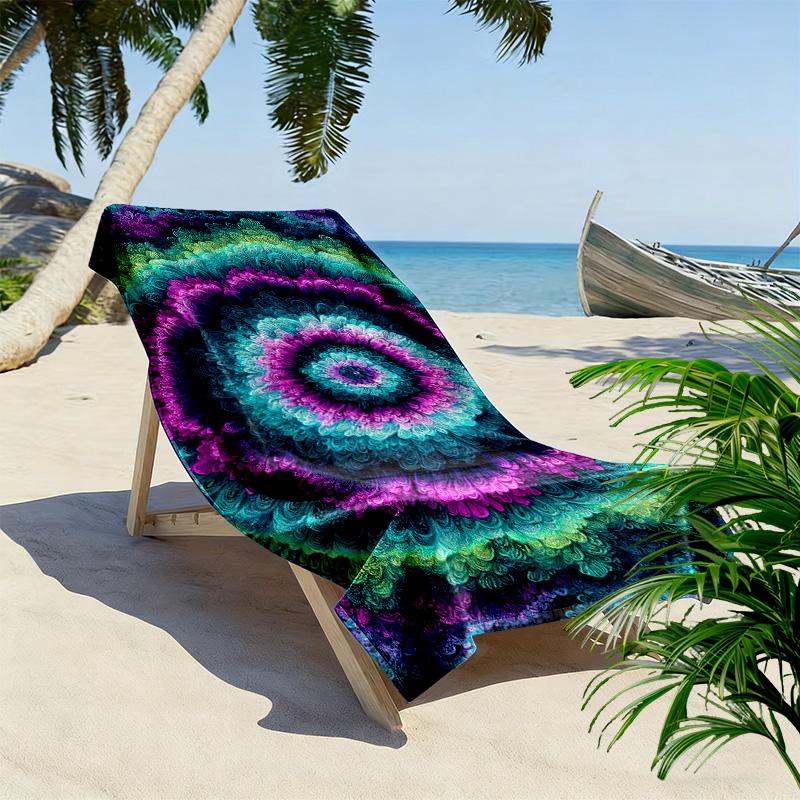 Tie-Dye Print Beach Towel, Large Soft Quick Dry Towel for Beach Camping Swimming