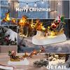 Santa Sleigh with Reindeer LED Lighted, Christmas Village Accessories, Collectible Decoration, Holiday Decor, Xmas Tabletop