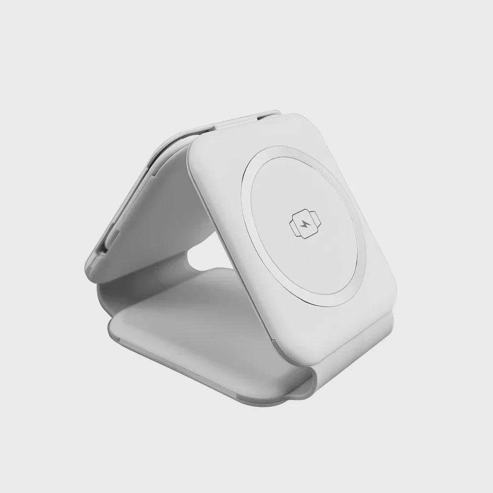 Magnetic 3-in-1 Wireless Charger for Phones, Earbuds, and Watches