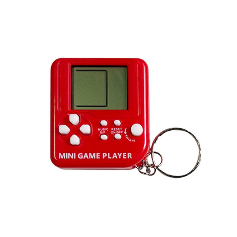 Retro Cube Mini Game Keychain: Handheld Tetris & Tank Game Console