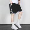 Anta Basketball Series Logo Stripe Letter Mid Waist Loose Straight Shorts Men Bottoms Basic-Black 152321219-5