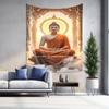 Lotus Position Buddha Meditation Wall Hanging Tapestry  Zen Decorative Art