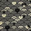 Large Goshuincho Stamp Accordion 12 24 Pages 24 48 Pages [Wave Cat] (Temple Book), Type, Columns, (single-sided) / Columns, (double-sided) (Black)