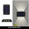 Lampada da Parete Solare per Esterno Impermeabile Alimentata a Energia Solare 6 LED Illuminazione Su e Giù Decorazione Giardino Cortile Casa Lampada da Parete