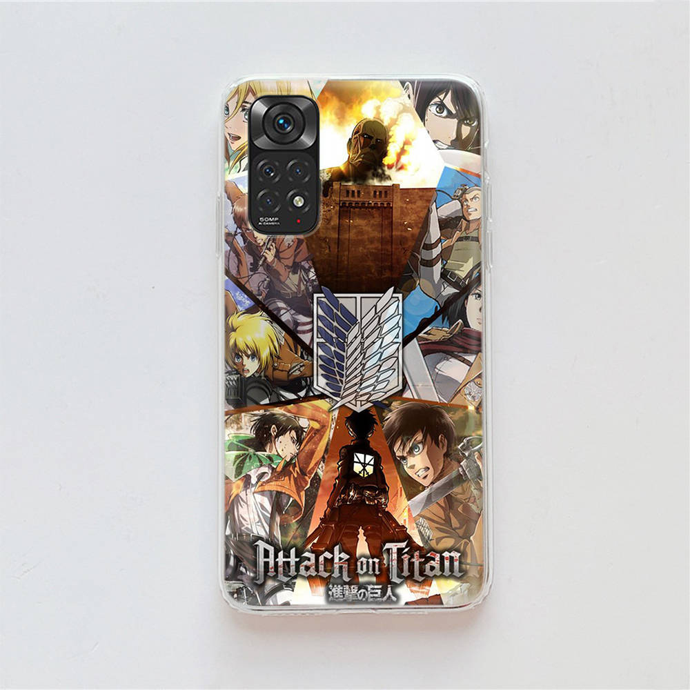 DT52 Anime Attack On Titan Case for Samsung A04 A14 A23 A34 A54 M23 M33 M52 M53 Realme 10 9 C30S C35 C55 VIVO Y02S Y21 Y33S Y51 X80 Pro Clear Cover