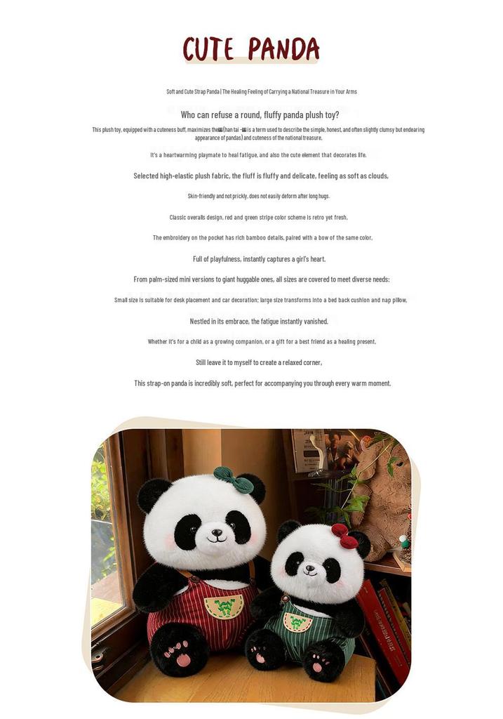 Cute Panda Plush Toy - Bamboo Basket Couple Doll - Ideal Children's Birthday Gift