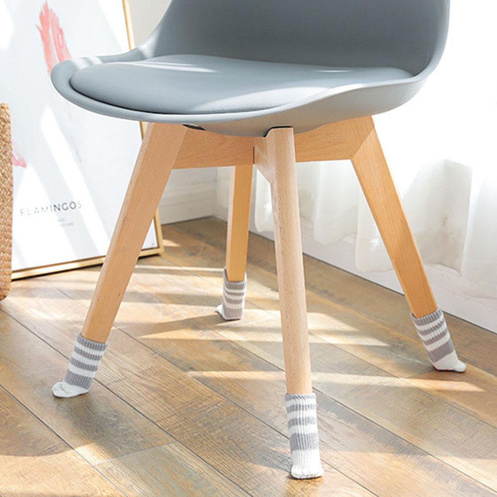 

4PCS Cute Cat Claw Pattern Chair Leg Floor Protectors Covers Furniture Feet Pads Table Leg Protectors Caps to Prevent Scratch and Noise Grey Stripe