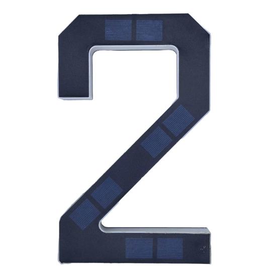 Solar Powered House Number Sign with LED Backlight Auto On/Off Waterproof LED Modern Address Plaque Outdoor Security Light for Home Garden Garage