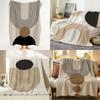 Design M Modern Geometric Lines B Beige Throw Flannel Throw Blanket Suitable for Sofa Living Room Bedroom