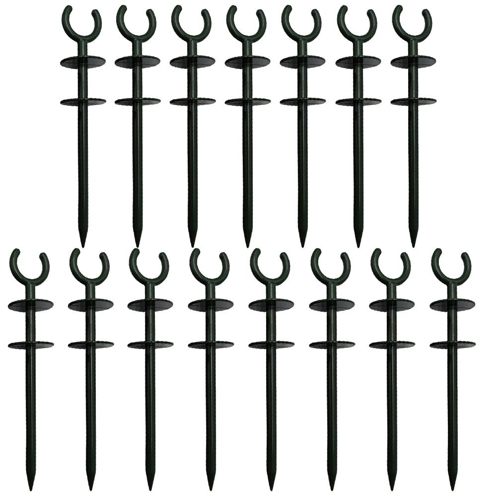 5 20 Pcs Green Garden Hose Guide Stakes 1 Inch Plastic Holder For Irrigation System Plant Safety And Outdoor Lawn Organization
