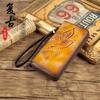 Women's Retro Hand-polished Leather Wallet Top-layer Cowhide Long Genuine Clutch Bag Zipper